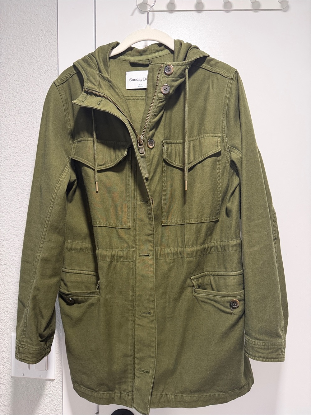 Sunday Best Olive Hooded Utility Anorak Jacket